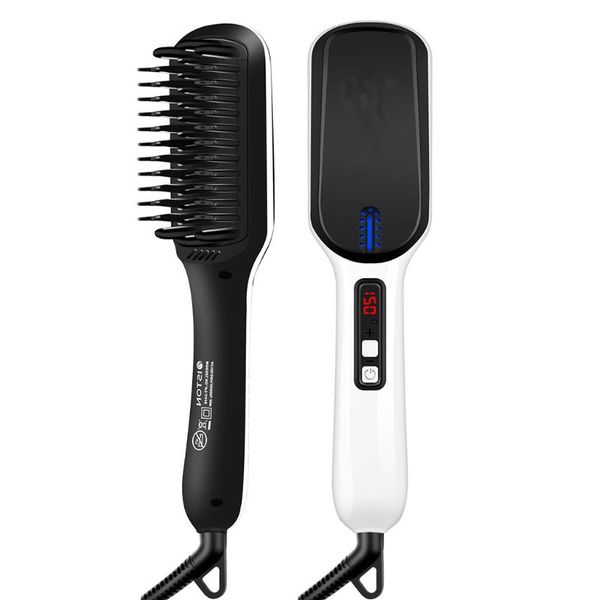 

quick beard straightener multifunctional hair comb brush styling tool, Silver