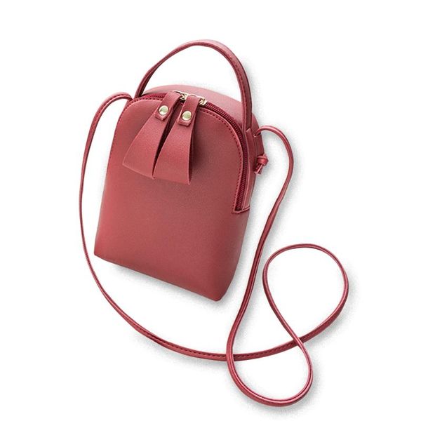 

new women purses solid color leather shoulder strap bag mobile phone big card holders wallet handbag pockets for girls 2020