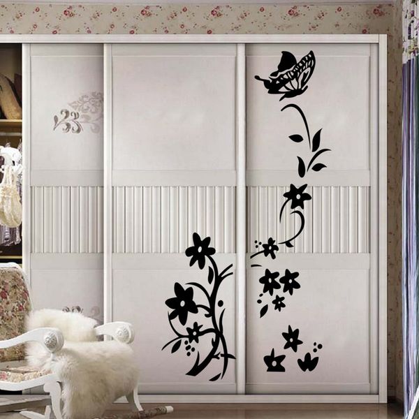 

double side wall paster fridge sticker solid butterfly flower self adhesive film