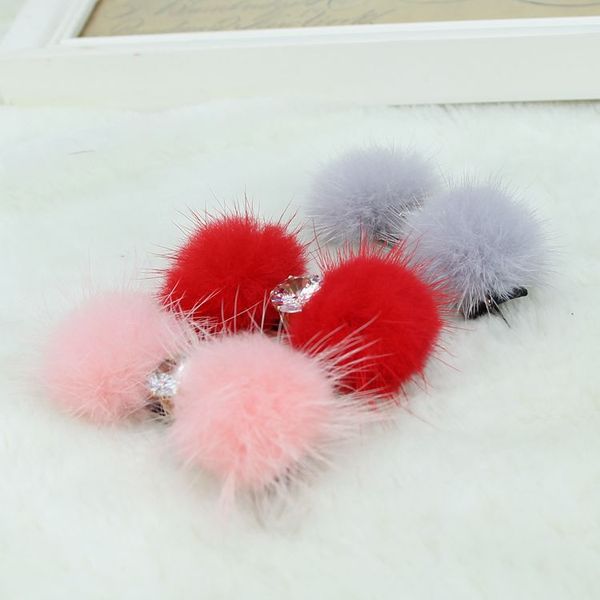 

autumn and winter new style hairpin korean style zircon mink duckbill clip ladies hairpin boutique cute hair headdress