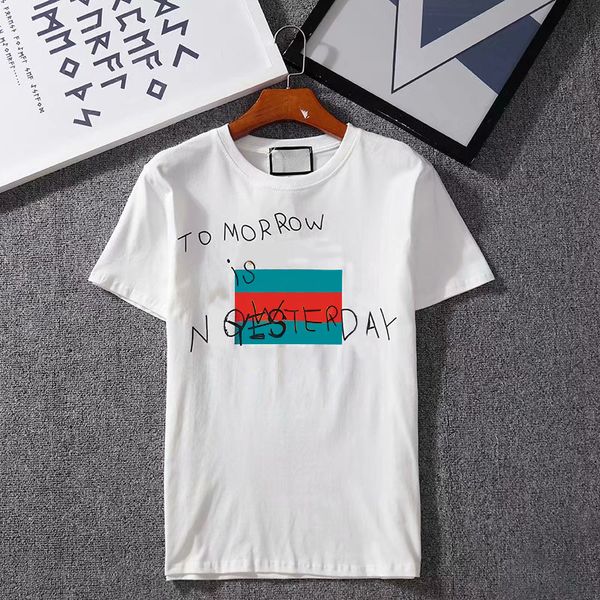 

2020 new t shirts for men women summer breathable loose shorts sleeves letters striped printed mens t shirt s -2xl, White;black