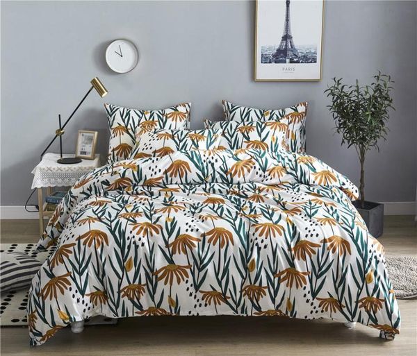 

cilected printing duvet cover set 100% cotton bedding with pillowcase 3pcs/set us twin  king bedclothes quilt cover set