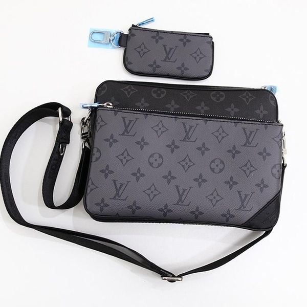 

trio messenger bag for men simple style crossbody bags retro classic mens zipper crossbody bag money coin pocket male wallet shaspet