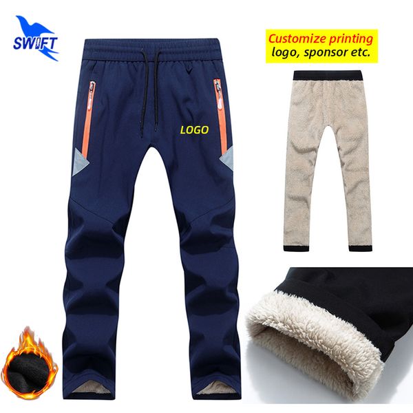 

outdoor pants customize logo long thick fleece kids softshell winter boy girl waterproof camping hiking skiing sports trousers, Black;green