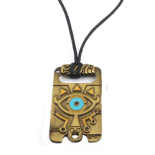 

the legend of zelda breath of the wild scalable rope chain vintage pendant necklaces big eyes logo adjustable charms, Silver