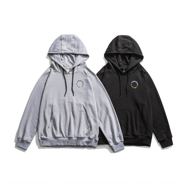 

fkhau nan xia coat zhuang 2020 autumn new coat sweater hooded qiao basic creative letter ins printing fashionable sweater for men, Black