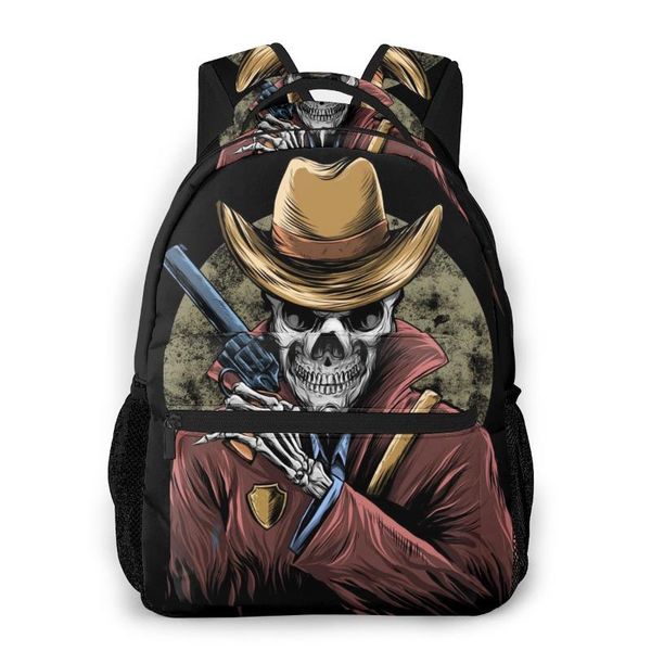 

oln women backpack kids school bag for teenage girls cow boy skull with gun female lapnotebook bagpack travel back pack 2020