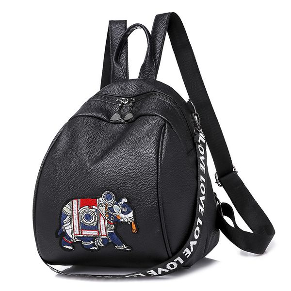 

leather luggage tag2020ins ultra-fire backpack womens all-match fashion messenger bag pu embroidered simple fashion womens backpack large ca