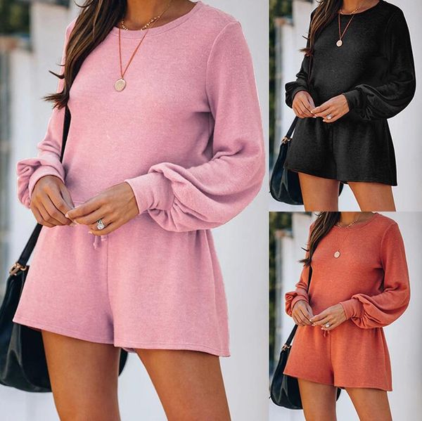 

женщины конструкторы tracksuit с длинным рукавом футболки толстовки + шорты две куска костюма мода летом спортивных бегунами костюма sale cz, Gray