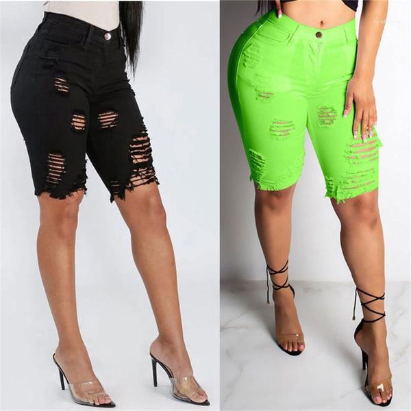 

hole designer jeans new fashion slim women jeans women skinny knee length jeans casual solid color ripped, Blue