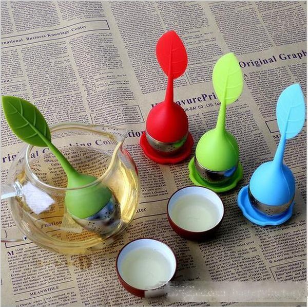 

creative silicone tea infuser leaves shape silicon teacup with food grade make tea bag filter stainless steel strainers tea leaf diffuser