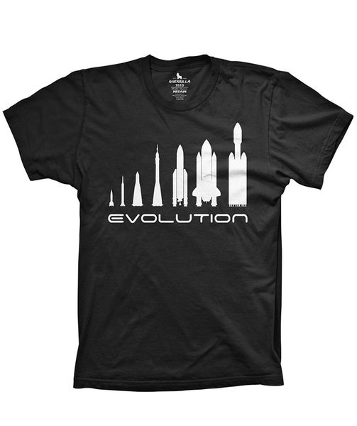 

2019 fashion evolution of rockets shirt funny space shirts mars t-shirts falcon shirts tee shirt