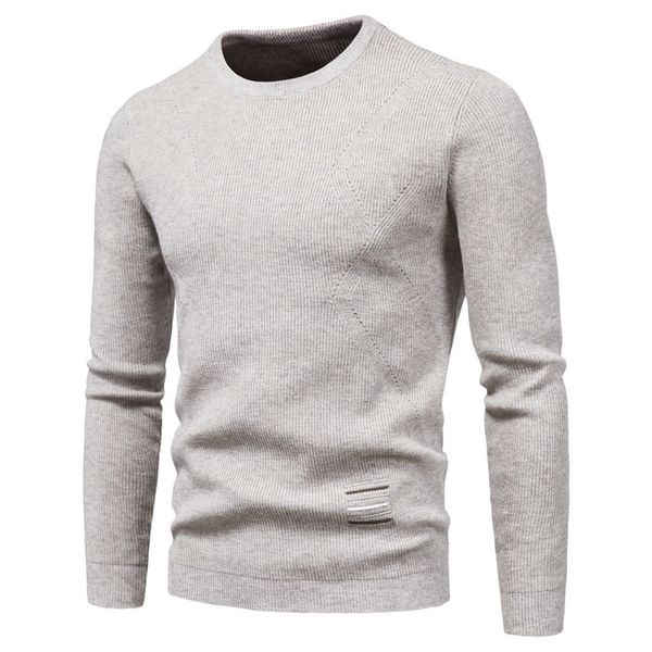 

men sweaters fashion natural color long sleeve sweaters casual crew neck slim knitted sweaters man designers clothes, White;black