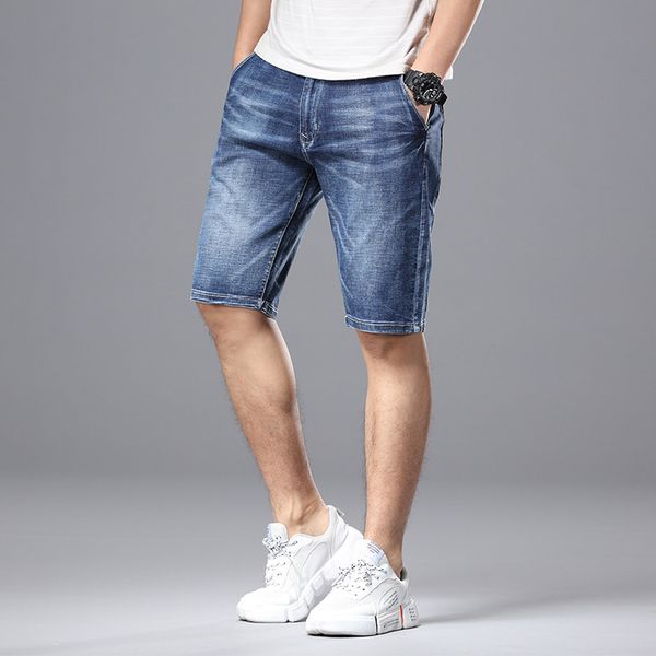

2020new arrival fashion super large jeans men summer thin straight elastic knee length casual loose plus size 36 38 40 42 444648, Blue