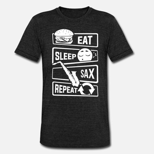

eat sleep sax repeat saxophone music instrument t shirt men designing short sleeve plus size 3xl novelty anti-wrinkle basic summer formal