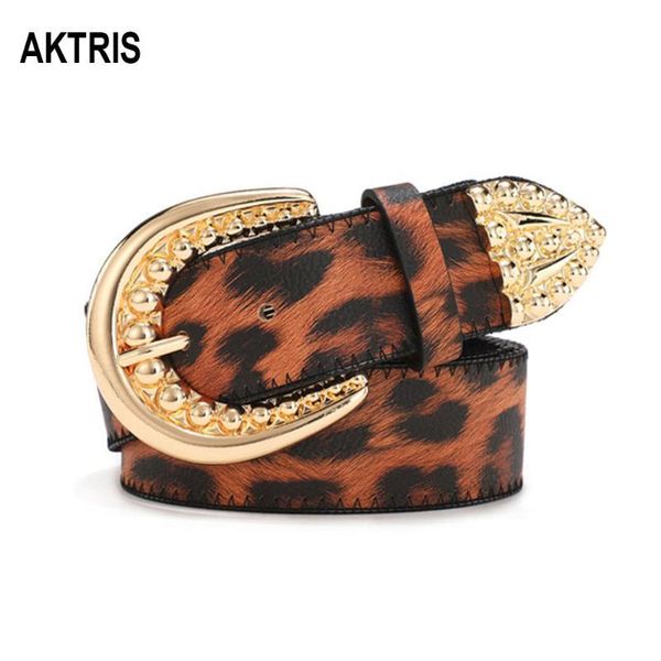 

aktris ladies good quality pu leather belts women s casual fashion design leopard yellow belt for women skirt 4.1cm width01, Black;brown