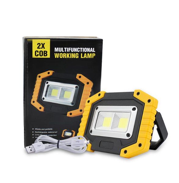 

portable led light rechargeable 18650 battery led portable spotlight 5v 20w flood light for hunting camping outdoor lighting