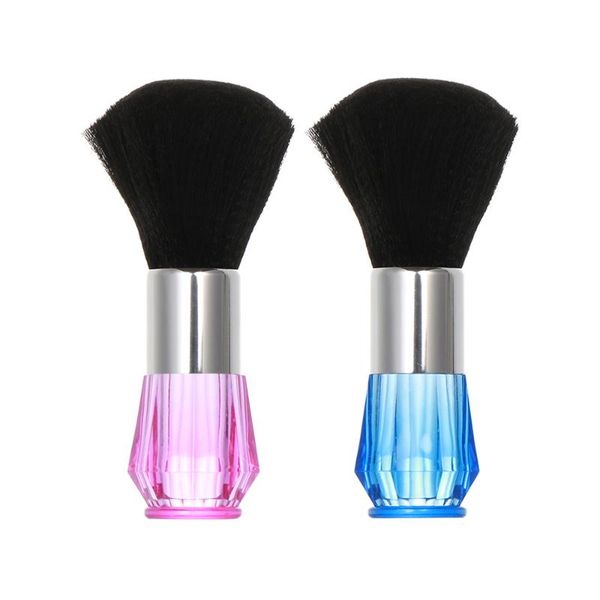 

soft black neck face duster brushes barber hair clean hairbrush salon cutting hairdressing styling makeup tools, Silver