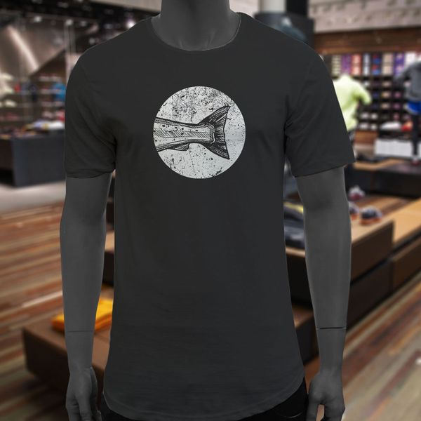 

2019 новые прибытия mens t-shirt casual tees fish tail fisher sporter fisherman hunter ocean mens black extended long t-shirt fun