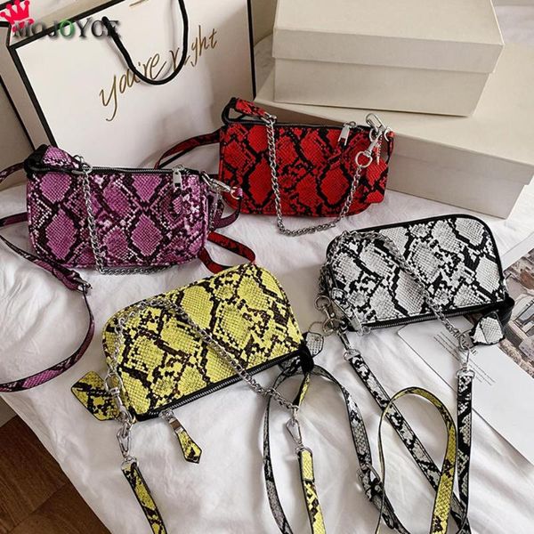 

chain square pu leather snake print shoulder bags women serpentine messenger bag fashion exquisite shopping bag