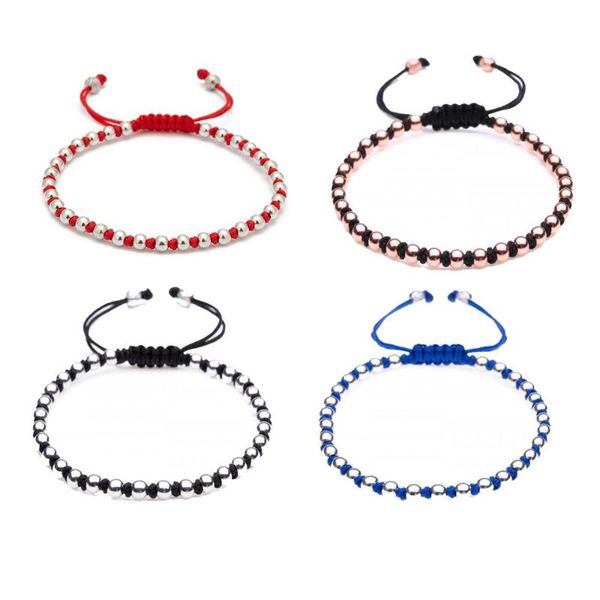 

gun metal filled copper beads ball special macrame bracelets women men red black blue cord tibetan buddhist knot lucky jewelry, Golden;silver