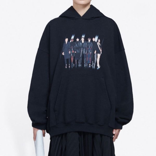 

2020 20ss band model p printed hoodies fashion pullover hooded sweatshirt men women high street hoodies sweater oversize hfymwy389, Black