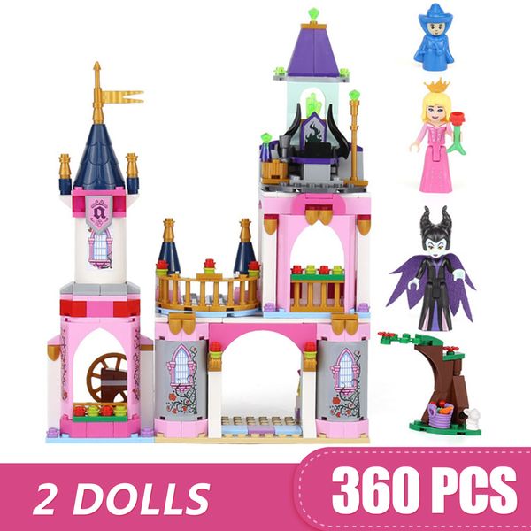 

360pcs small building blocks toys compatible with legoe sleeping beauty's fairytale castle gift for girls boys children diy