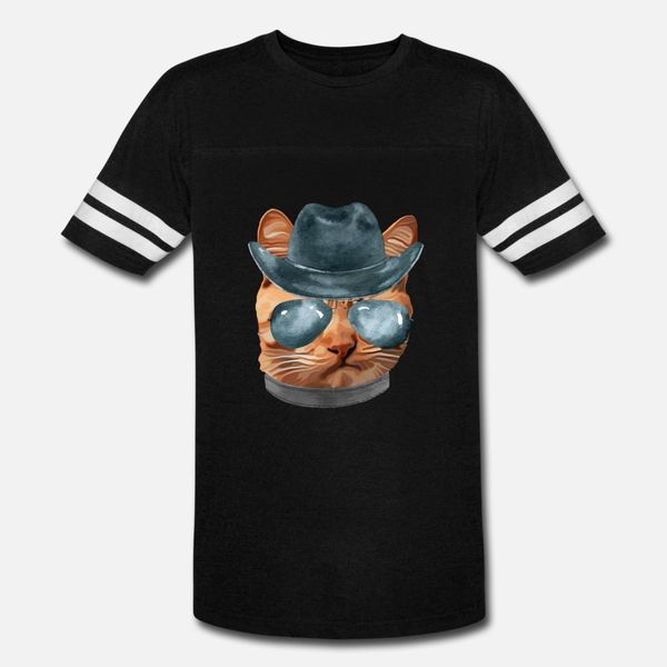 

cat kitty котик в одежде авиаторы cowboy hat тенниска мужчины customize футболка crew neck формальное фитнес основные весна осень природные