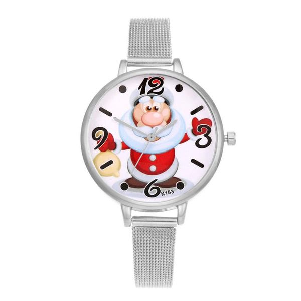 

fashion watches alloy strap round dial watches quartz watch cute cartoon snowman printed for women ll@17, Slivery;brown