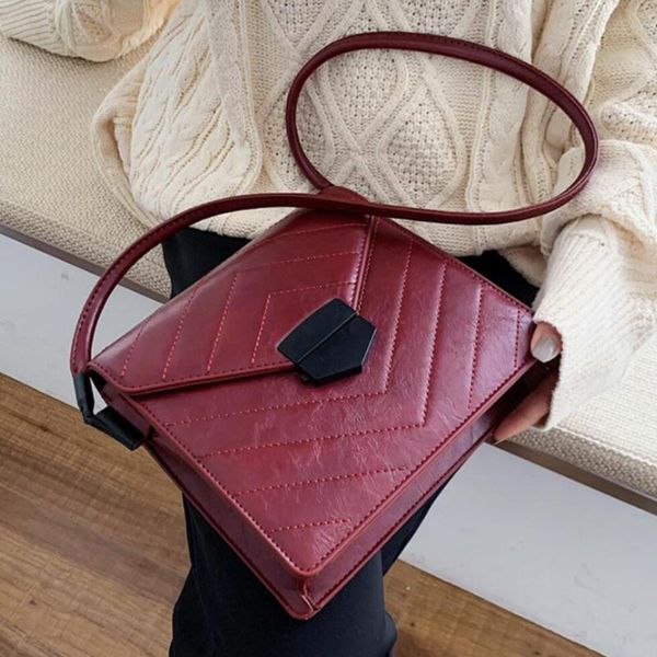 

урожай мода женских площадей crossbody мешок 2020 кожи нового высокого качества женщин конструктор сумка блокировка плечо сумка