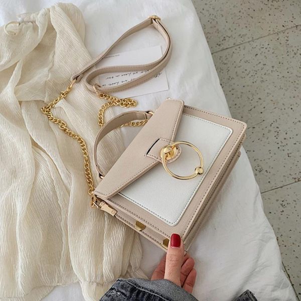 

мода мягкой кожи pu женской сумки 2020 новой твердых цепи crossbody сумки плечо сумки для женских закрылков сумки