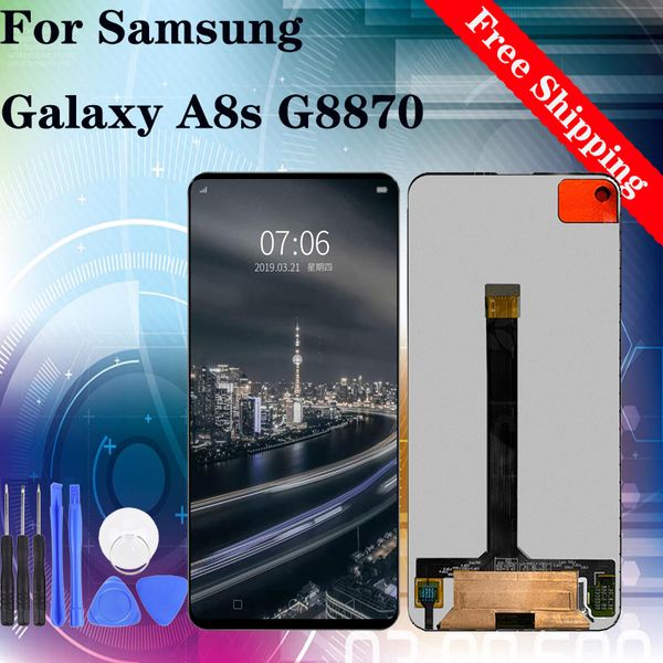 

super quality amoled 6.4" lcd for samsung galaxy a8s g8870 g887fz lcd display screen replacement digitizer assembly with tempered film