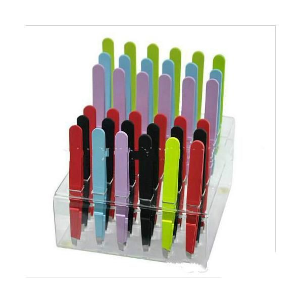 

wholesale new arrival colorful stainless steel slanted tip eyebrow tweezers hair removal tools