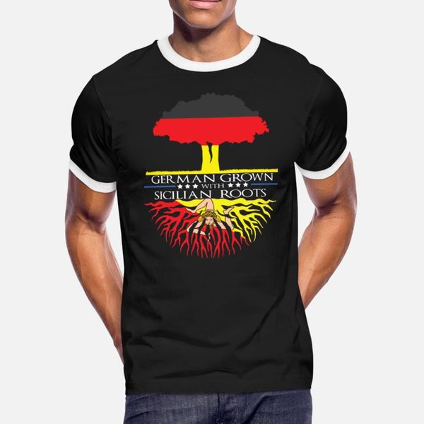 

german grown sicilian roots germany sicily italian t shirt men designs cotton s-3xl basic solid loose building spring original shirt