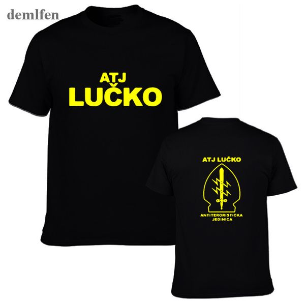

atj lucko croatian police counter terrorism special unit force crocop t-shirt men's cotton short sleeve tee shirts