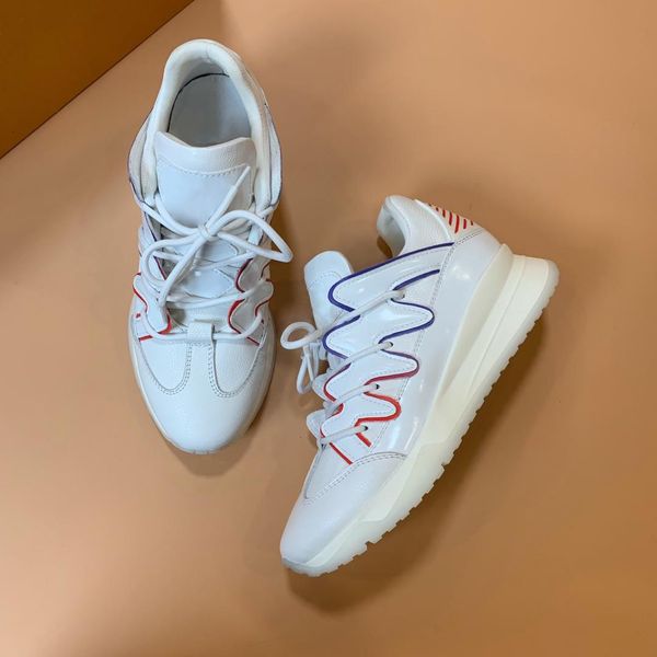 

2020 новый роскошный натуральная кожа убежать дизайнерские кроссовки женщин обувь тренеров мода повседневная обувь мужчины смешанный цвет пе, Black