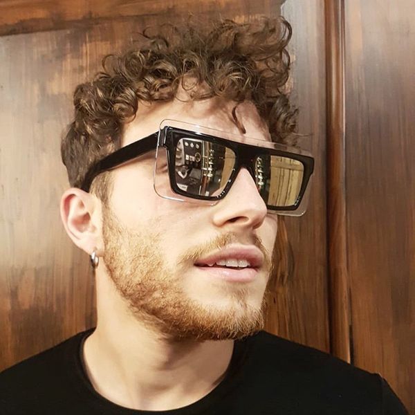 

2020 fashion brand design square lens women sunglasses men male female men uv400, White;black