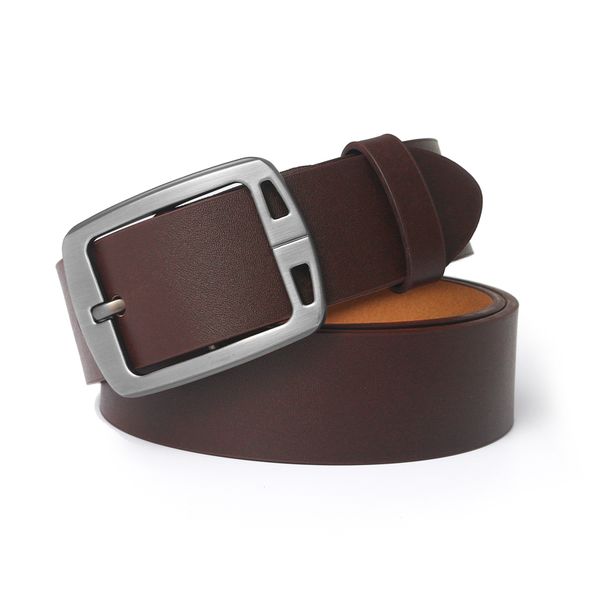 

pin buckle genuine leather fashion cow leather male strap men bel, Black;brown