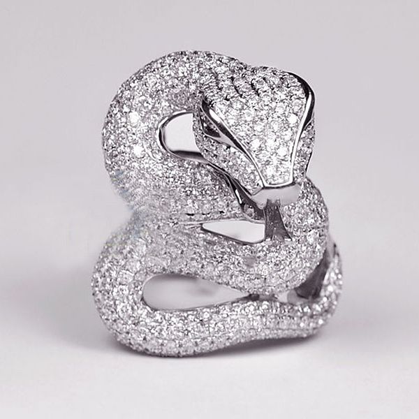 

classic cute snake silver color party ring fashion women green crystal rings jewelry for men anniversary gift, Golden;silver