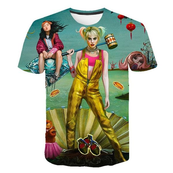 

new female clown 3d cartoon harley quinn movie suicide squad 3d print shirts hentai hentai hentai men clothing