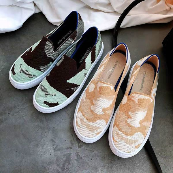 

hkxn 2020 spring new women shoes casual flat shoes breathable knit round head moccasin mixed color women's loafers t, Black