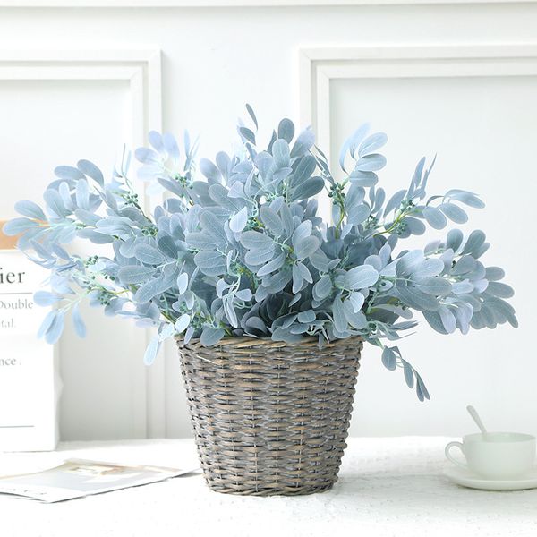 

9 fork green jujube leaf green artificial leaves wedding home party decorations diy craft artificial flowers plants