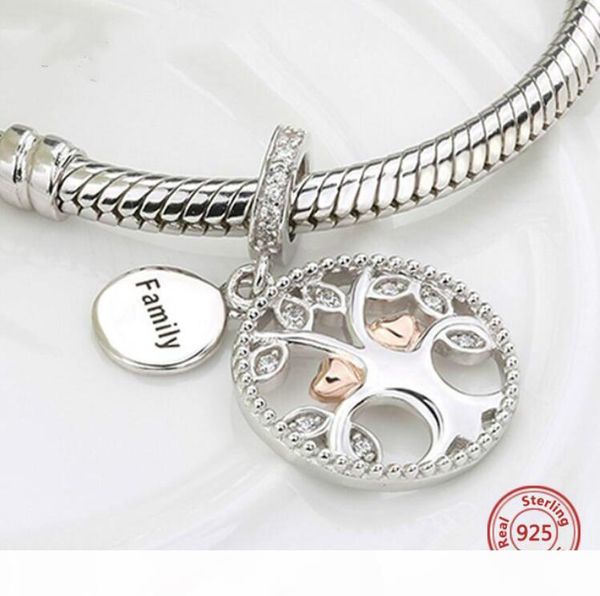 

925 silver charms warming family the tree of life beads fit authentic pandora bracelets jewelry making diy valentines gifts, Black