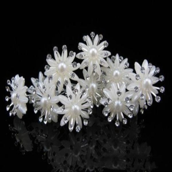 

женщины пром rhinestone девушки для штыри цветка перлы свадебные прически свадебные наклейки шпильки способа ювелирных изделий кристаллическ, Golden;silver