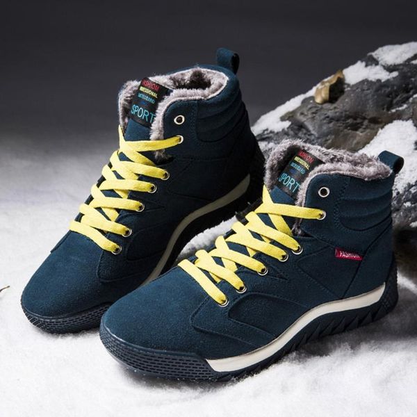 

winter high-топ снег сапоги теплой замша ботинки снежок мех подкладка lace up ankle кроссовки для мужчин