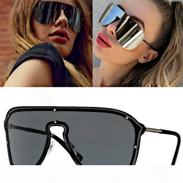 

2180 sunglasses with box for women brand design rimless frame connection lens uv400 coating mirrorr lens steampunk summer big style, White;black
