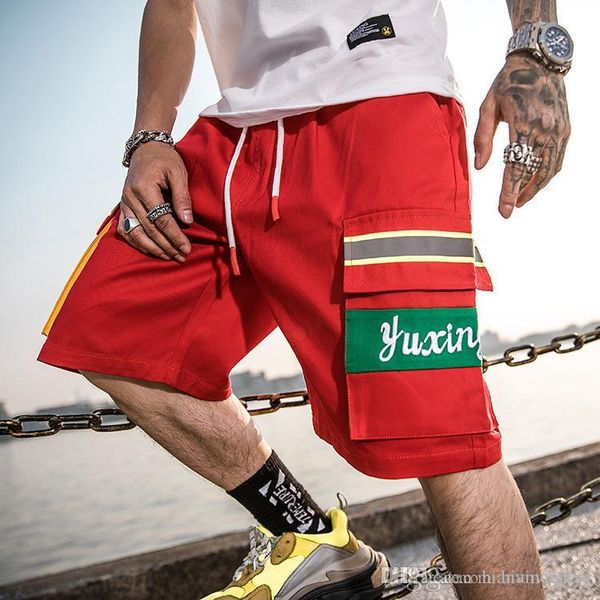 

2019 summer 100% cotton hip-hop boys casual street pant mens clothing jeans slim fit styles fashion loose designer leather, Blue