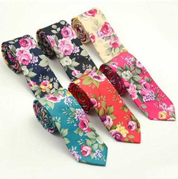 

korean men ties 6cm cotton printed floral narrow regalos para hombre casual custom ties for men, Black;gray