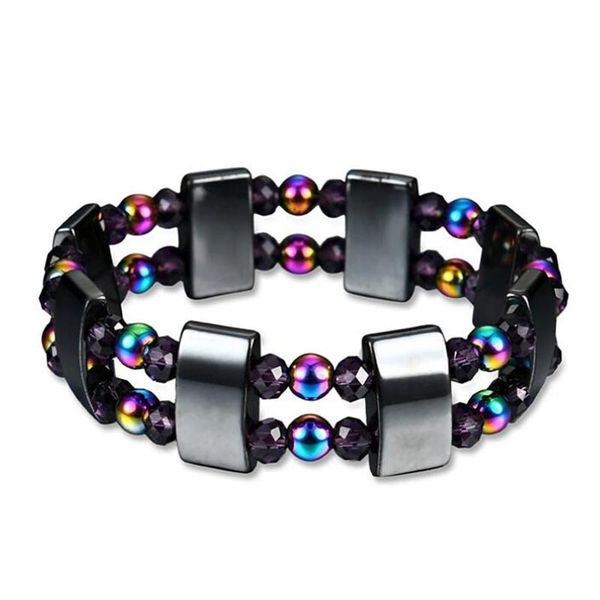 

100% natural quality black magnet stone bracelet magnetic therapy black bracelet jewelry for women and men, Golden;silver