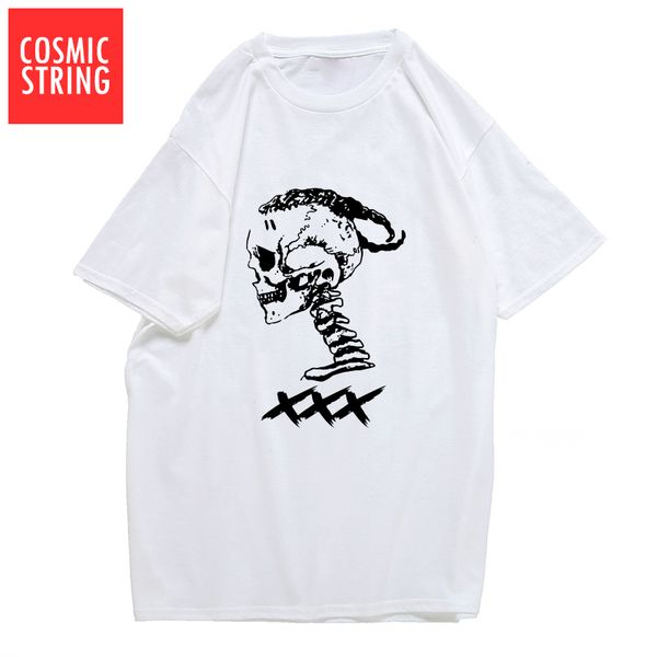 

cosmic string 100% cotton xxxtentacion cool skull print men t shirt casual short sleeve mens tshirt o-neck t-shirt tee shirts